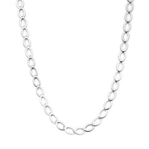 collier 9,2 mm 42 + 3 cm zilver gerhodineerd