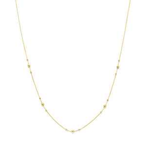 collier bolletjes 42 - 45 cm 14K geelgoud