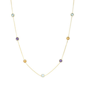 collier citrien amethist topaas 40 - 42 - 44 cm 14K geelgoud