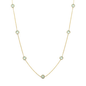 collier groen amethist 40 - 42 - 44 cm 14K geelgoud