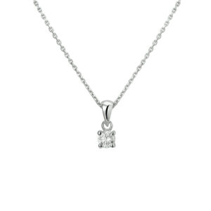 collier hanger zirkonia 45 cm zilver gerhodineerd