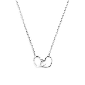collier hart 40 + 5 cm zilver gerhodineerd