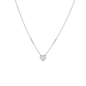 collier hart 41 + 4 cm zilver gerhodineerd