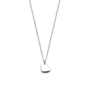 collier hartje 36 + 4 cm zilver gerhodineerd