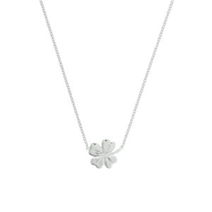 collier klavertje 1,3 mm 40 + 5 cm zilver gerhodineerd