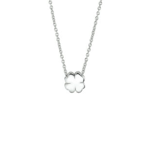 collier klavertje 1,3 mm 41 + 4 cm zilver gerhodineerd