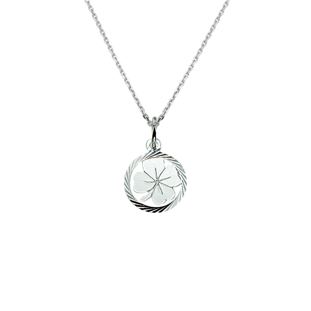 collier klavertje 1,3 mm 41 + 4 cm zilver gerhodineerd