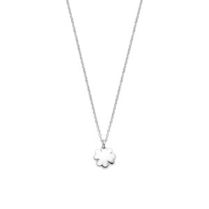 collier klavertje 36 + 4 cm zilver gerhodineerd