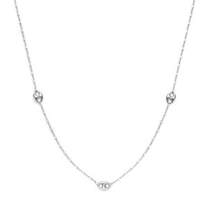 collier koffieboon 41 + 4 cm zilver gerhodineerd