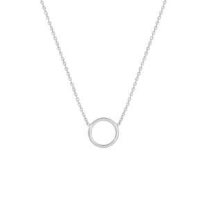 collier rondje 41 + 5 cm zilver gerhodineerd