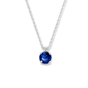 collier saffier en diamant 0.015ct h si 40 cm 14K witgoud