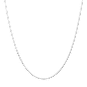 collier slang plat 2 mm 43 cm zilver gerhodineerd