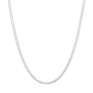 collier slang plat 3,6 mm 45 cm zilver gerhodineerd