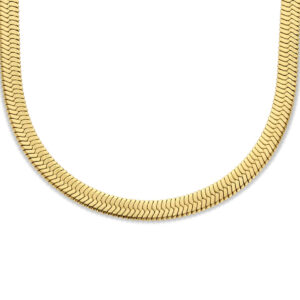 collier slang plat 6,3 mm 42 + 4 cm ion plating edelstaal