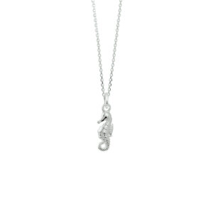 collier zeepaard 41 + 4 cm zilver wit