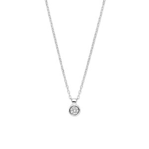 collier zirkonia 40 + 4 cm zilver gerhodineerd