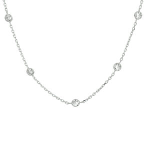 collier zirkonia 40 + 4 cm zilver gerhodineerd