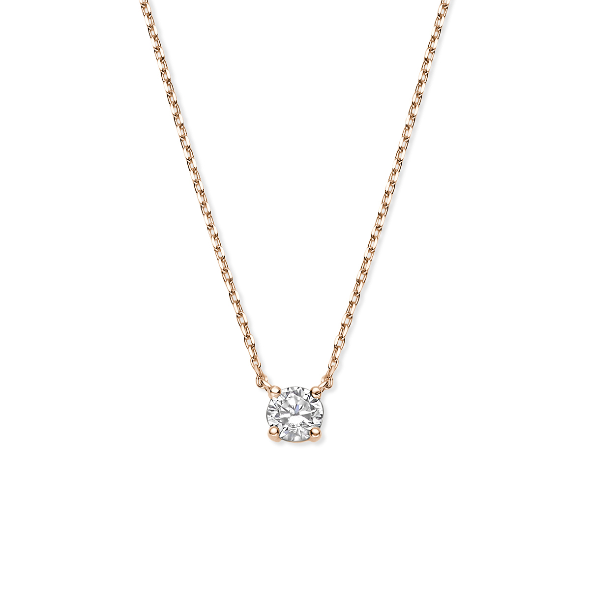 collier zirkonia 40 - 42 - 44 cm 14K roségoud