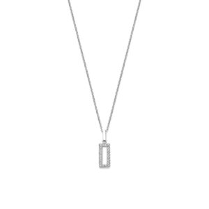 collier zirkonia 41 + 4 cm zilver gerhodineerd