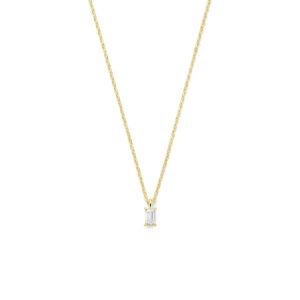 collier zirkonia 42 + 3 cm 3 micron zilver verguld (geel)