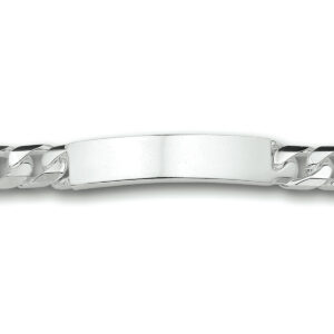 graveerarmband gourmette plaat 9 mm zilver gerhodineerd