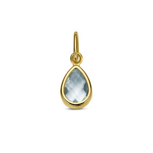 hanger blauw topaas 7,5 mm 14K geelgoud