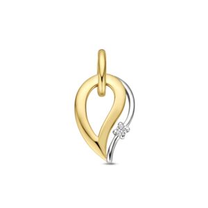 hanger diamant 0.03ct h si 16 mm 14K geelgoud