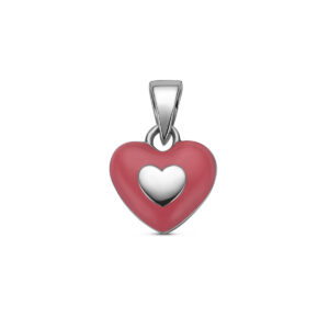 hanger emaille hartje 8 mm zilver gerhodineerd
