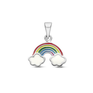 hanger emaille regenboog zilver gerhodineerd