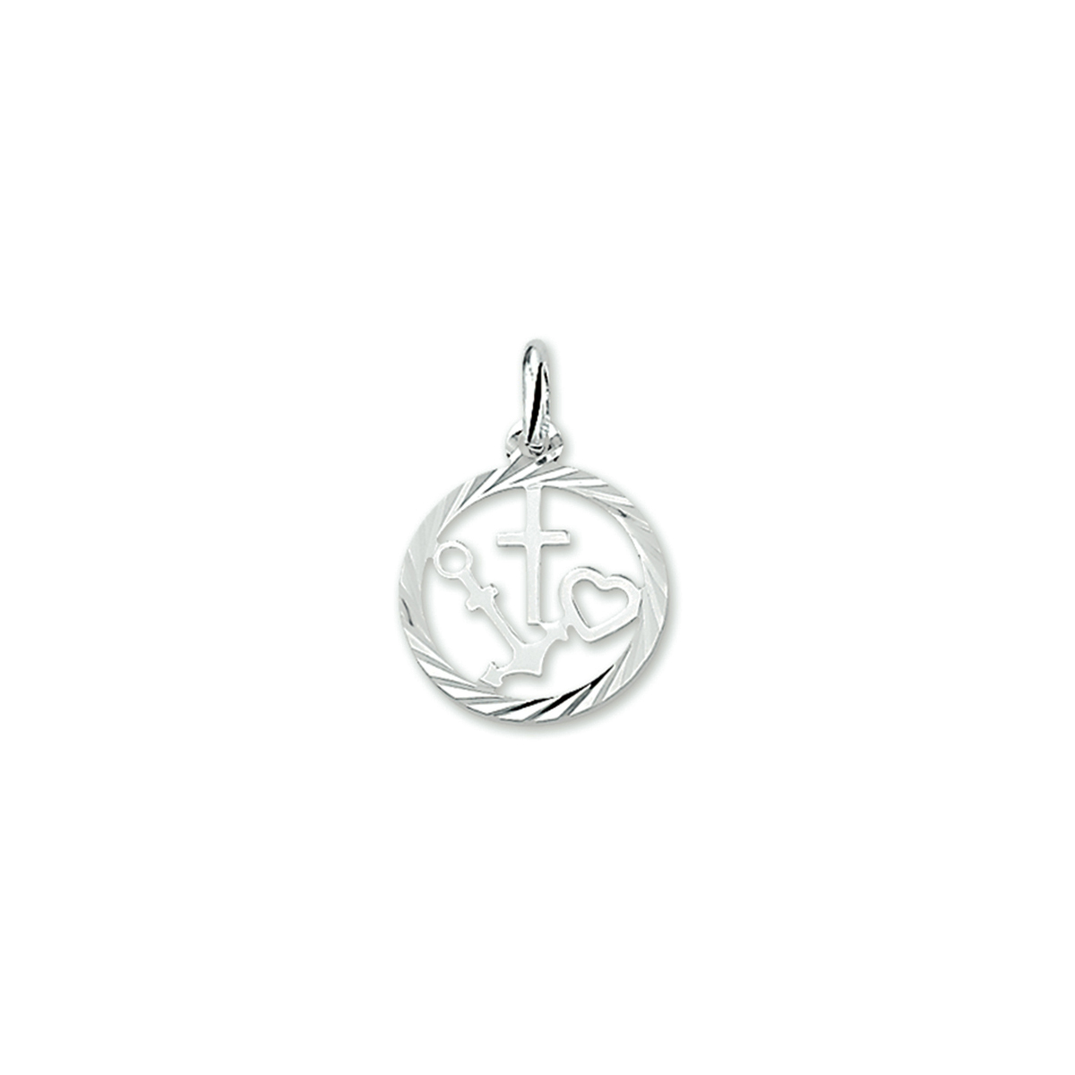 hanger geloof, hoop en liefde gediamanteerd zilver gerhodineerd