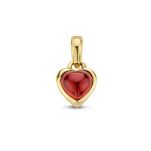 hanger hart granaat 14K geelgoud
