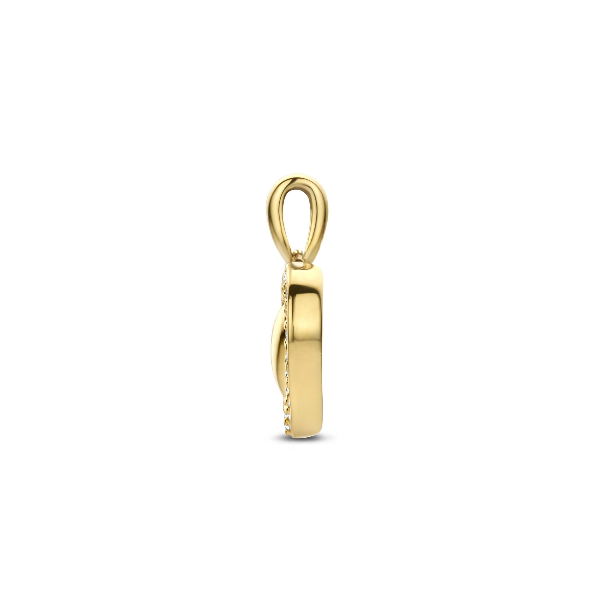 hanger hart lab grown diamant 0.11ct f vs 10 mm 14K geelgoud - Afbeelding 3
