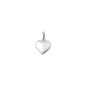 hanger hart poli/mat zilver gerhodineerd