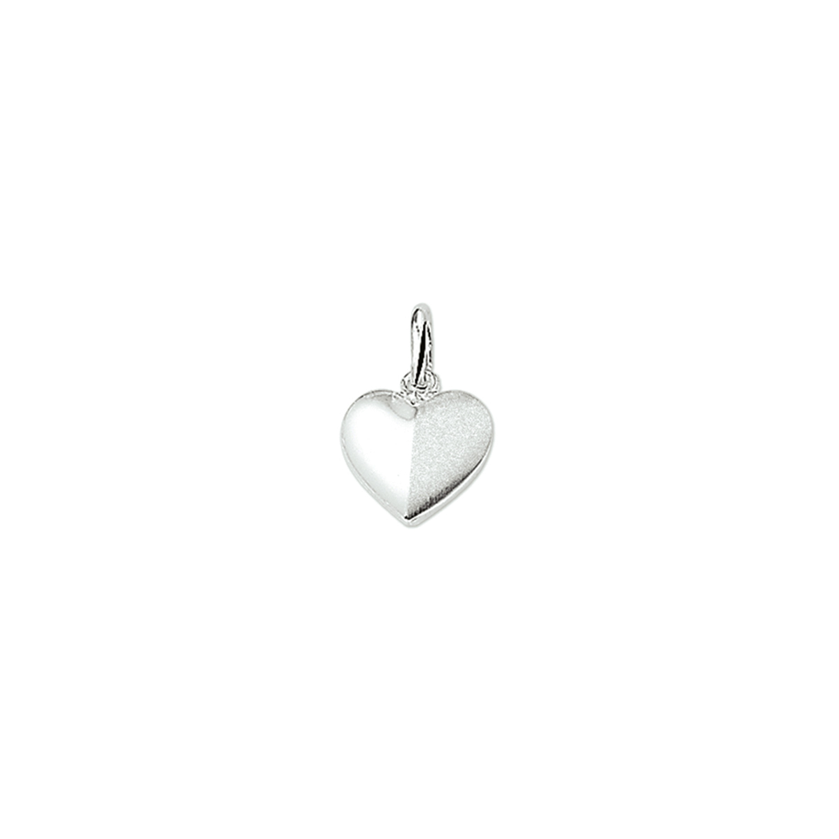hanger hart poli/mat zilver gerhodineerd