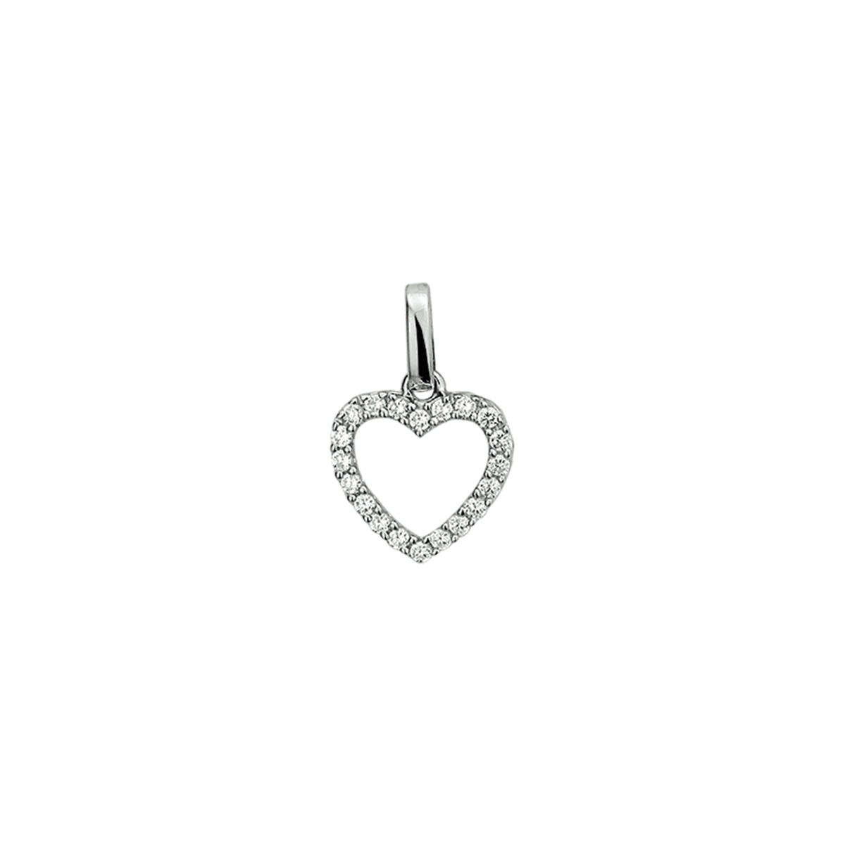 hanger hart zirkonia zilver gerhodineerd