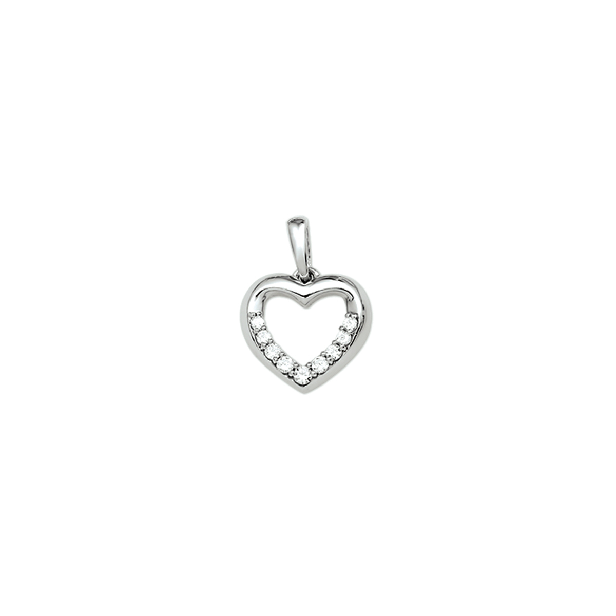 hanger hart zirkonia zilver gerhodineerd
