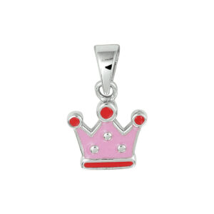 hanger kroon emaille zilver gerhodineerd