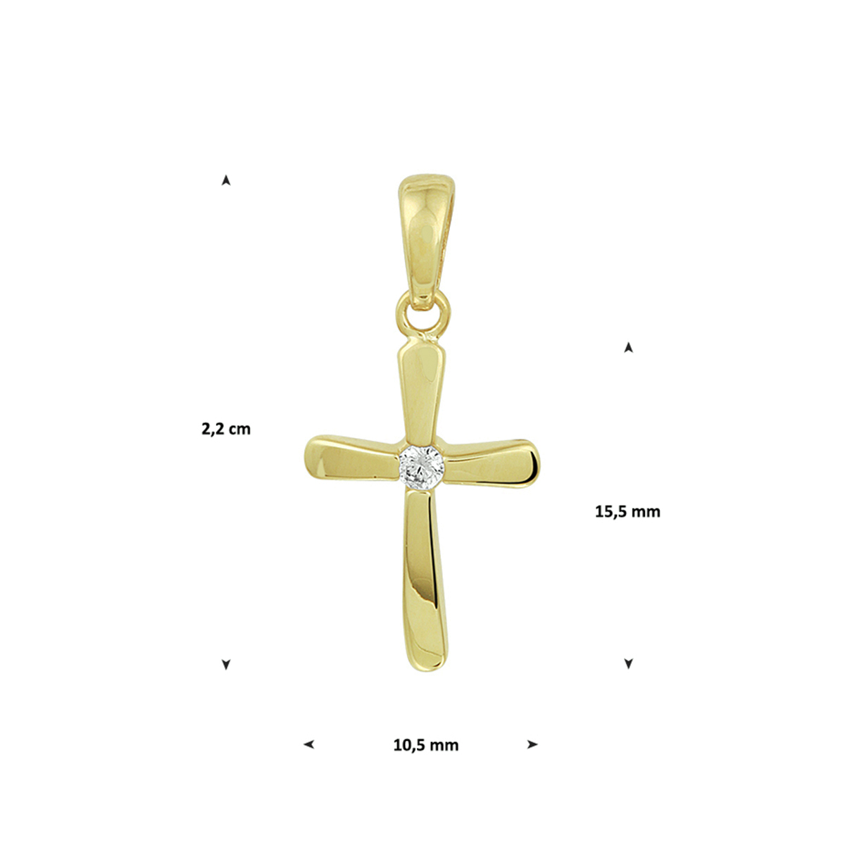 hanger kruis 14K geelgoud - Afbeelding 3