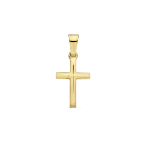 hanger kruis mat gediamanteerd 20 mm 14K geelgoud