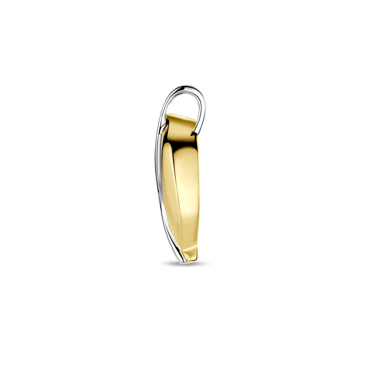 hanger lab grown diamant 0.03ct f vs 21 mm 14K bicolor goud geel/wit - Afbeelding 3
