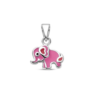 hanger olifant emaille zilver gerhodineerd
