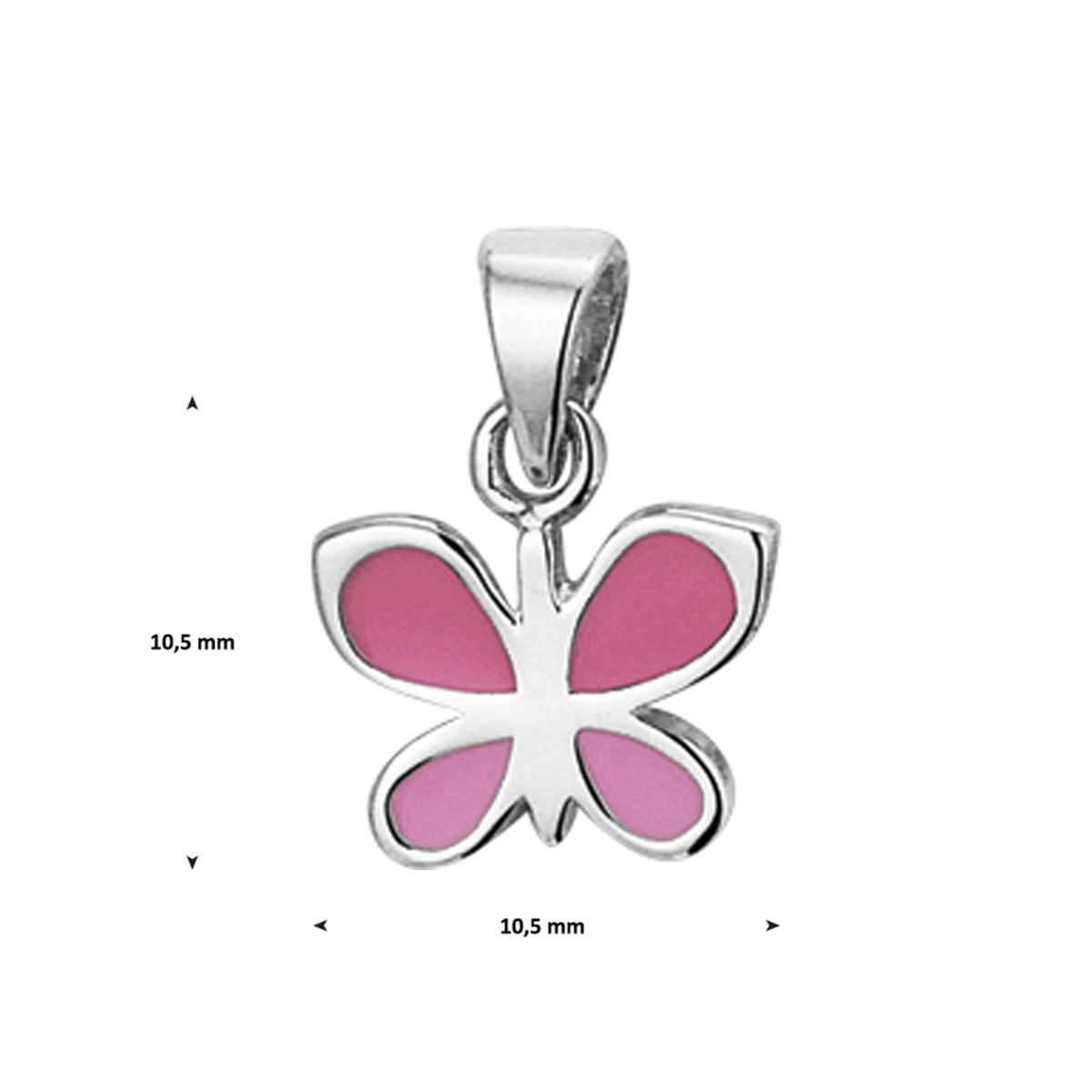 hanger vlinder zilver gerhodineerd - Afbeelding 4