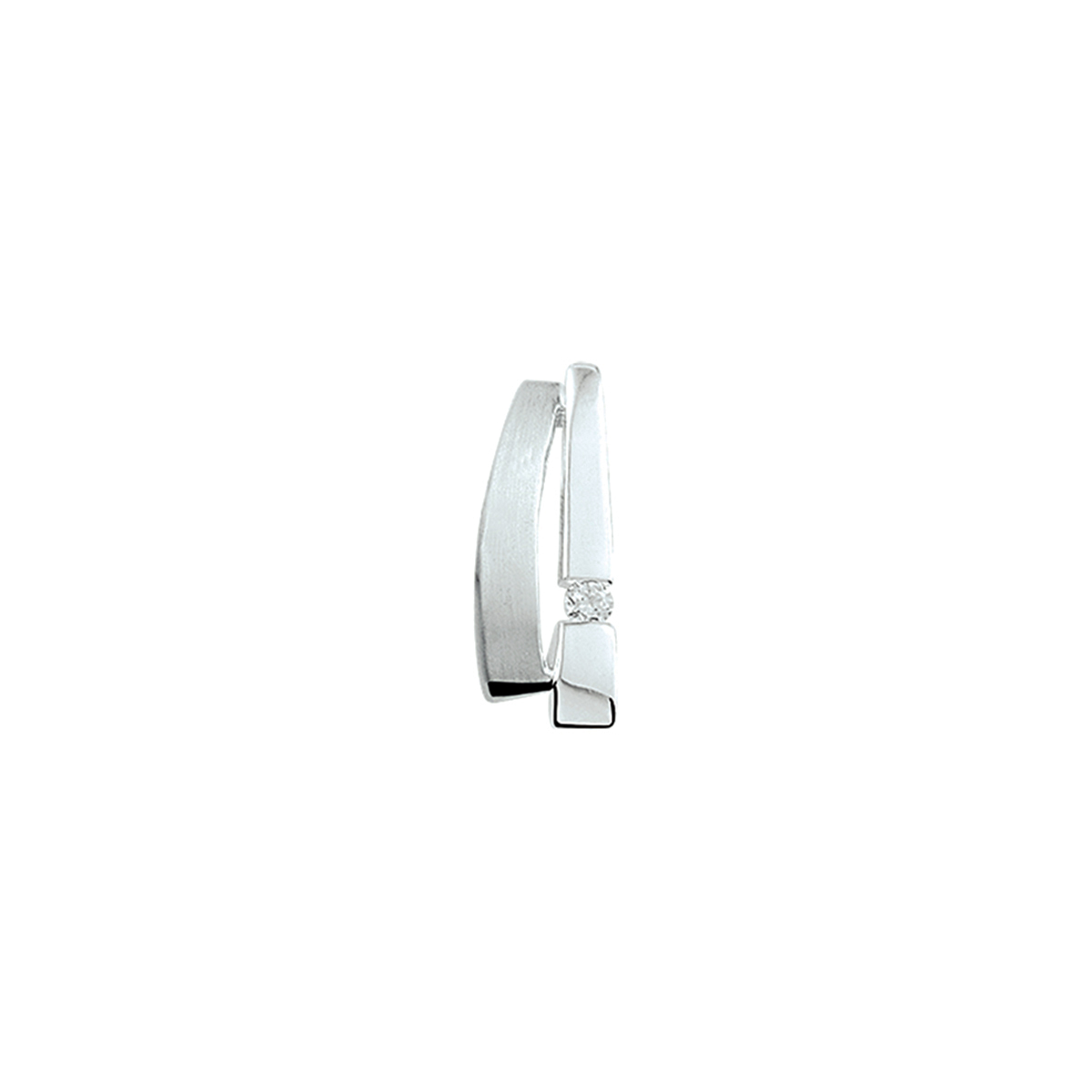 hanger zirkonia poli/mat zilver gerhodineerd