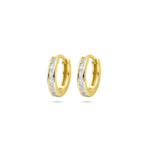 klapoorringen zirkonia 12 mm 1 micron zilver verguld (geel)