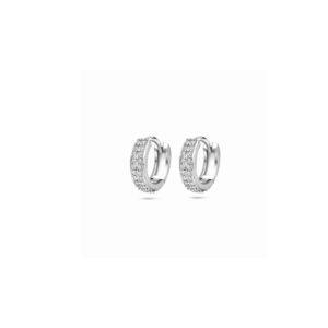 klapoorringen zirkonia 13 mm zilver gerhodineerd