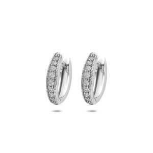 klapoorringen zirkonia 14,5 mm zilver gerhodineerd