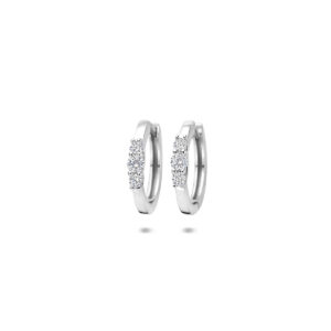 klapoorringen zirkonia 16 mm zilver gerhodineerd