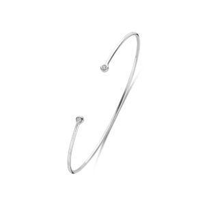 klemband zirkonia 61 mm zilver gerhodineerd