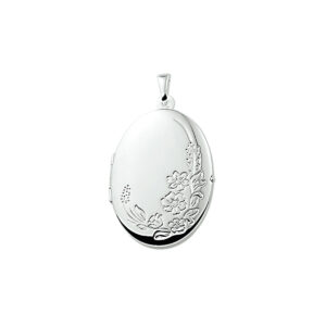 medaillon gravure 26 mm zilver gerhodineerd