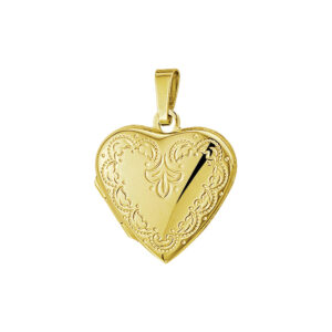 medaillon hart gravure 20 mm 14K geelgoud